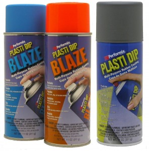 cans of Plasti Dip blaze coatings