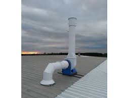 White PVC utility fan installed on roof